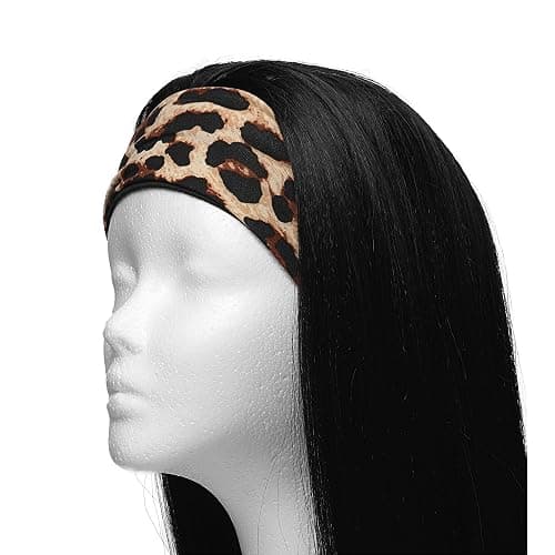 Red by Kiss 2 Pcs 60mm Headbands for Women, Wide Stretchy Elastic Hairband Fashion Workout Yoga Running Sport Hair Accessories (Black&Leopard) thumbnail 5