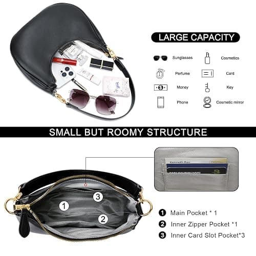 KKXIU Shoulder Bag for Women Small Purse Cute Clutch Hobo Handbag Trendy Crescent Bag thumbnail 3