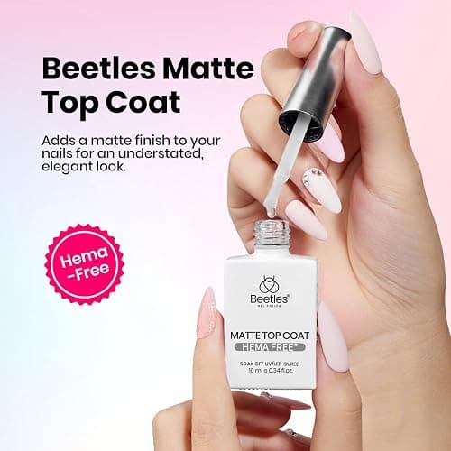 Beetles Gel Base and Top Coat Set 3 x 10ml | HEMA-Free Base & Glossy and Matte Top Coat, UV LED Soak-Off Gel Polish Kit thumbnail 4