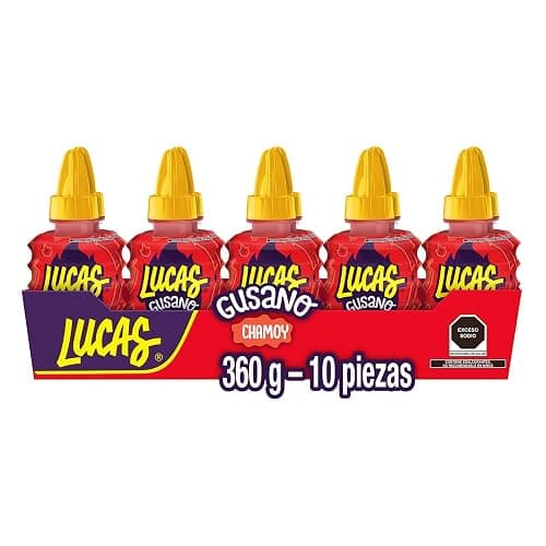 Lucas Gusano Fruity Chamoy Flavored Liquid Spicy Candy, 1.26oz - 10 Pieces Pack for Treats, Fruit, Snack, Parties, Piñatas - Spicy - 1.26 Ounce (Pack of 10) thumbnail 5