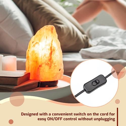 ASPIRE UK 100% Real 2-3KG Himalayan Crystal Rock Salt Lamp - Direct from Foothills of The Himalayas - Wooden Base Calming Atmosphere Night Lamp - Handcrafted Design thumbnail 4