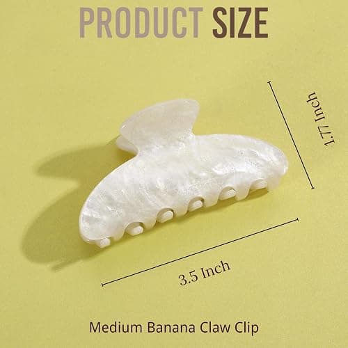 2PCS Pink and White Hair Clips for Women Girls – Kawaii Cut Medium Claw Clips, Trendy Handmade Look Acetate Hair Accessories for Thin Hair thumbnail 2