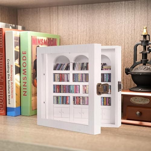 Anxiety Bookshelf – Mini Books Display for Stress Relief and Fun Decor, Perfect Decorative Miniature Library for Book Lovers, Ideal for Home Decor, Office Décor, and Thoughtful Gift Giving - White thumbnail 2