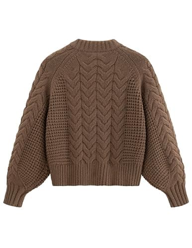Aelfric Eden Chunky Cardigan Sweaters for Women Oversized Cable Knit Open Front Cardigans Long Sleeve Crewneck Trendy Outfits thumbnail 3
