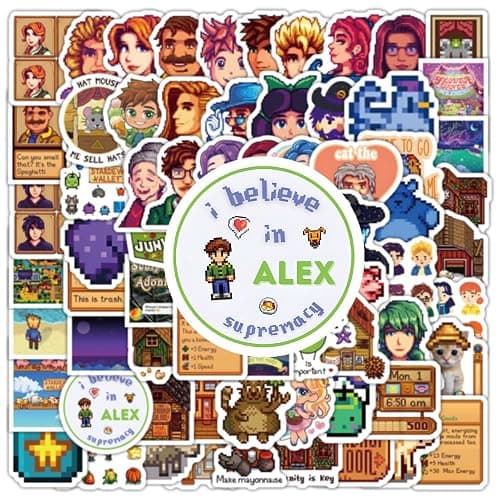 Stardew Waterproof Valley Sticker Set – 100 Unique Vinyl Stickers for Fans, Laptops, and Journals,Skateboard Bike Bumper Car Guitar Water Bottle Luggage thumbnail 4