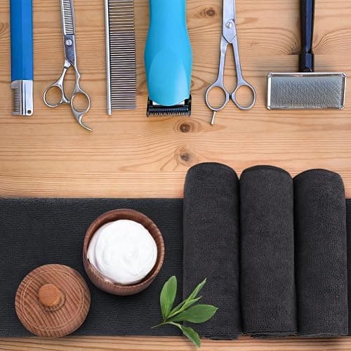 Orighty Black Salon Towel, Pack of 12 (Not Bleach Proof, 16 x 29 Inches) Super Soft and Absorbent Microfiber Hair Salon Towels for Salon, Hand, Gym, Bath, Spa and Home Hair Care thumbnail 5