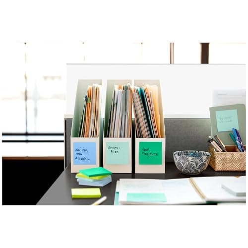 Post-it 100% Recycled Paper Super Sticky Notes, 3 in. x 3 in., 5 Pads, 70 Sheets per Pad, Oasis Collection, School Supplies and Office Products thumbnail 11