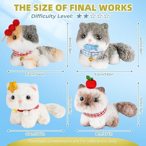 Pipe Cleaners Craft kit, A Pipe Cleaner kit Suitable for Beginners. It Includes a Kits for Making The Shapes of 4 Animal and Comes with Simple and Easy-to-Understand Video tutorials(4pack cat) thumbnail 8