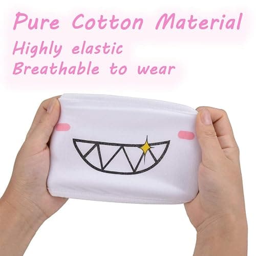 Generic 10pcs Cute Face Mask for Women & Men, Black White Pink Reusable Washable Cotton Full Face Protection for Adult Teens thumbnail 7