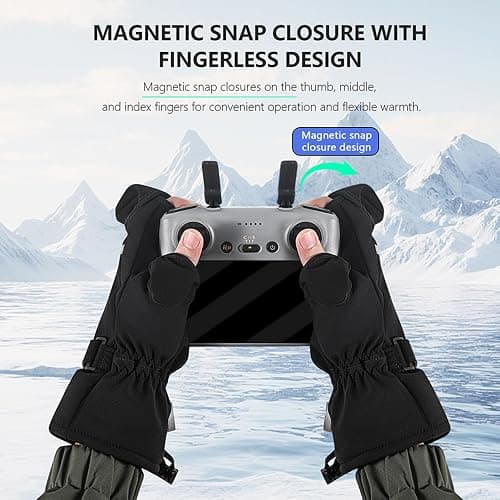 YUULNMOP Drone Flight Gloves Photography Gloves Suitable for Outdoor Professional Photographers Cycling Mountaineering Walking Driving Skiing Winter Warm Gloves Size L/XL thumbnail 5