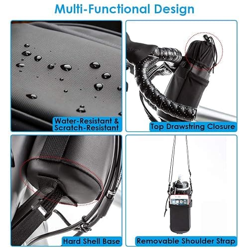 WOTOW Bike Water Bottle Holder, Insulated Bicycle Cup Holder for Handlebar | with Phone Storage Pack & Shoulder Strap, for Adult Kid, Cycling Water Bottle Cage for Mountain Tour thumbnail 4