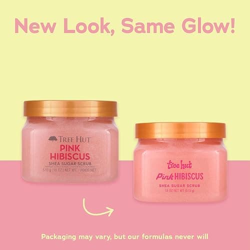 Tree Hut Pink Hibiscus Shea Sugar Scrub, Exfoliating, Hydrating & Moisturizing Body Scrub with Shea Butter & Nourishing Essential Oils, Smooth & Soften Skin, 18 oz thumbnail 2