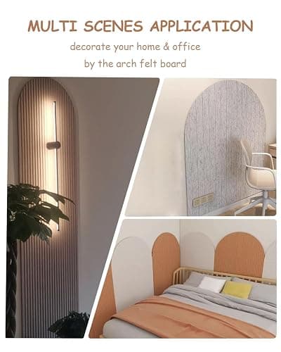 Foldable Cork Board, 0.9 cm Thick Large Felt Bulletin Board with Adhesive Sticker, Round Edges Wall Panels for Office Bedroom Living Room, Decorative Board for Pictures Notes (Beige, 120x60 cm) thumbnail 7