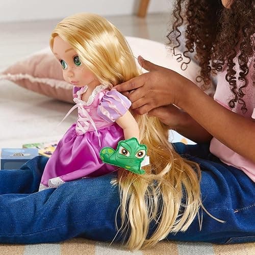 Disney Store Animators' Collection Rapunzel Doll, Tangled, 16 Inches, Includes Pascal with Molded Details, Fully Posable Toy in Satin Dress - Suitable for Ages 3+ Toy Figure thumbnail 2