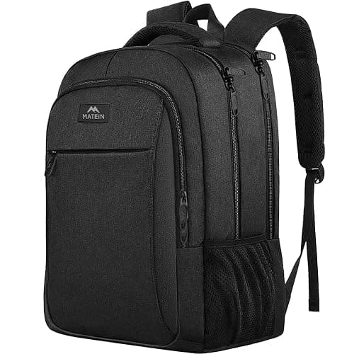 MATEIN Business Laptop Backpack, 15.6 Inch Travel Laptop Bag Rucksack, Water-Resistant Bag Daypack for Work College Computer Men Women Backpack, Black - Image 1