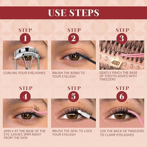 Higu clace Lash Clusters Kit 580pcs Eyelash Clusters 30-100D Lash Clusters | Natural Cluster Lashes Kit with Lash Bond and Tweezer, Easy to Use, Can DIY at Home,for Daily Wear(30D+40D+50D+60D+80D+100D) thumbnail 9