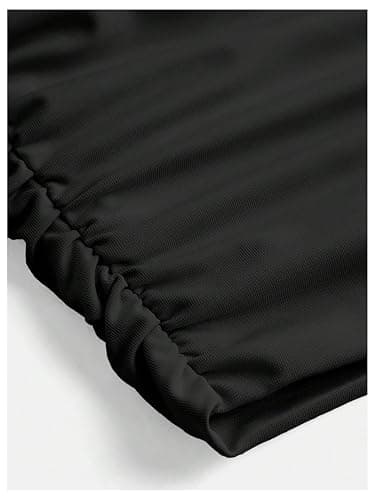 OYOANGLE Girl's Strapless Tube Top Ribbed Knit Ruched Cropped Bandeau Cute Summer Tops thumbnail 3