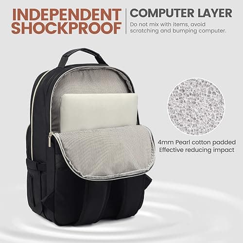 LOVEVOOK Laptop Backpack for Women 18.4 inch,Cute Womens Travel Backpack Purse,Professional Laptop Computer Bag,Waterproof Work Business College Teacher Bags Carry on Backpack with USB Port,Black-2 - 18.4 inch - Black-2 thumbnail 4