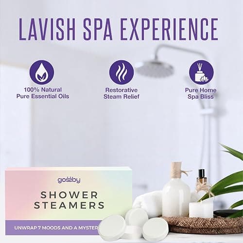 GOSSBY Shower Steamers Aromatherapy (8 Pcs) - Mothers Day Gift for Mom - Birthday, Stress Relief Gift for Women Wife Teen Girl - Basket Stuffers - Natural Essential Oils, Self Care Relaxation Home Spa thumbnail 7