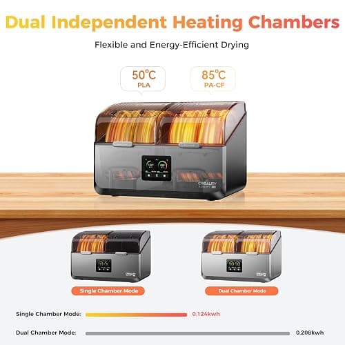 Official Creality Filament Dryer 4 Spools, Space Pi X4 Filament Storage Box, 85℃ Max Temperature, Dual Independent Heating Chambers, Power Saving for PLA PETG ABS TPU ASA PC PA PAHT thumbnail 4