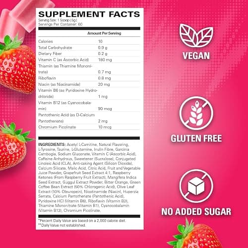 EHP Labs OxyShred Pre Workout Powder - Preworkout Powder with L Glutamine & Acetyl L Carnitine, Energy Boost Drink - Cosmic Blast, 60 Servings thumbnail 2