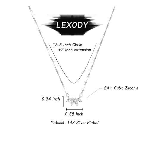 LEXODY Diamond Necklaces for Women, Dainty 14k Gold Plated Leaf Pendant Necklace Layered CZ Necklace Simple Choker Necklaces for Women Trendy Jewelry Gifts thumbnail 5
