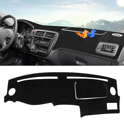 Autorder Dashboard Cover Mat for Honda Civic 1996-2000 Accessories Dash Cover Upgrade Velvet Dash Mat Sunshade Glare UV Rays Protector - Image 1