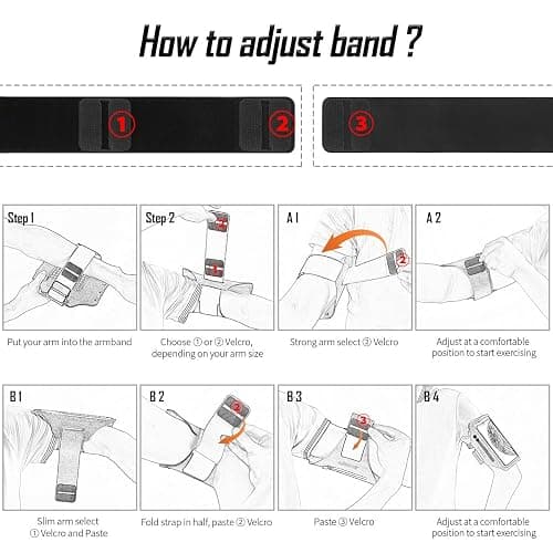 HAISSKY Running Armband with Earbuds Bag Sports Phone Armband for iPhone 16 Pro Max/15 Pro/14 Pro Max/13/12 Pro/11/XS/XR/X/8 Plus Sports Phone Holder Case with Zipper Pocket for Phones up to 6.9" thumbnail 7