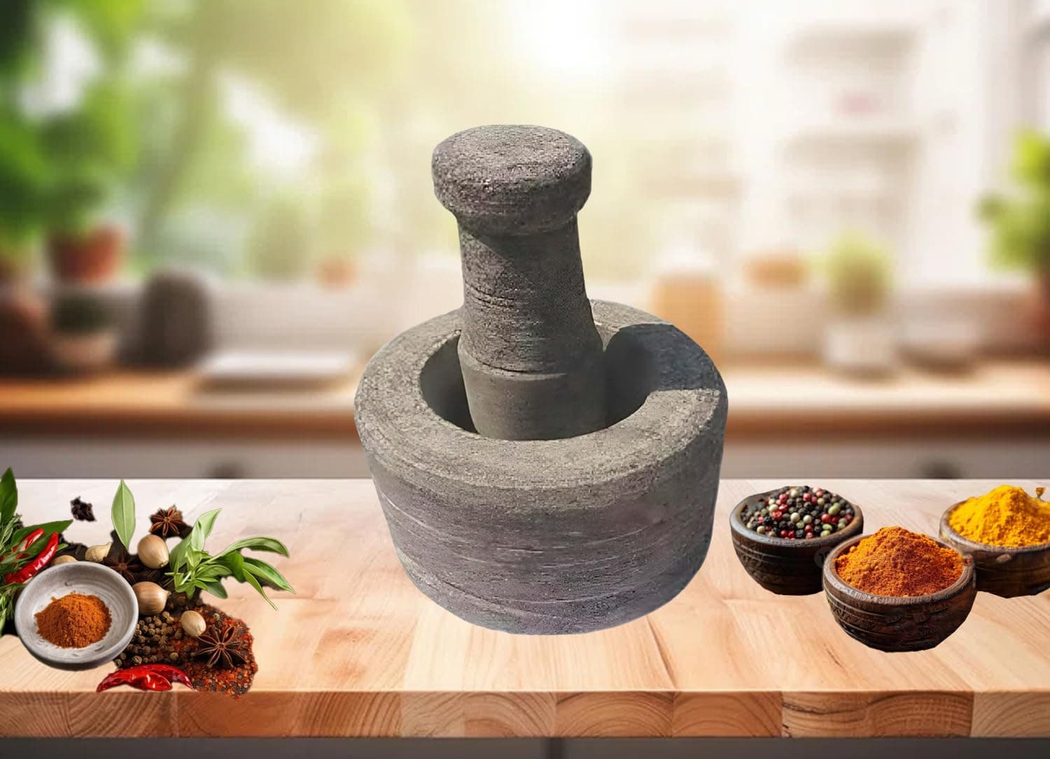 Stone Mortar and Pestle Set/Khal Dasta Ural Set/Khalbatta okhli Masher thumbnail 3