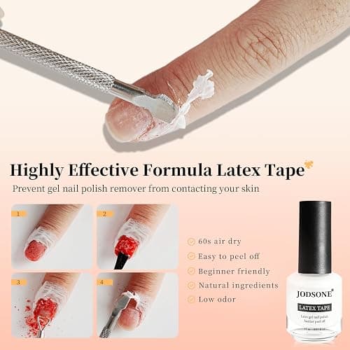 JODSONE Gel Nail Polish Remover Kit - Set with 15ml Gel Nail Polish Remover, Cuticle Oil and Latex Tape, and Complete Remover Manicure Tool Set, No Soaking thumbnail 5