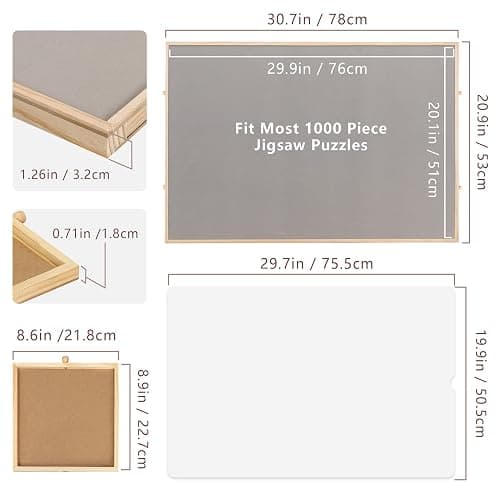 Becko US 1000-Pc Tilting Puzzle Board with 4 Drawers & Cover, Adjustable Jigsaw Puzzle Table with Built-in Easel/Stand, Portable Boards with Puzzles Storage for Adults, with Flannel Tabletop thumbnail 3