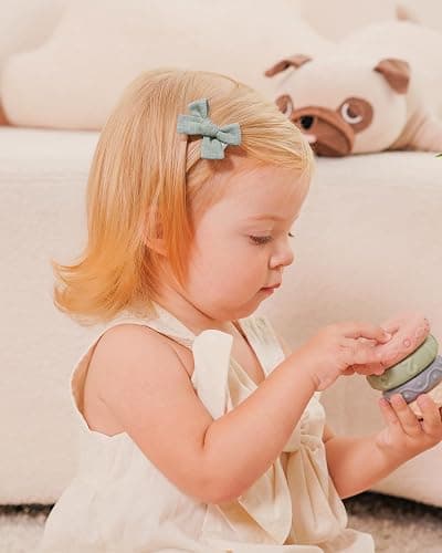 jollybows Mini Lined Hair Clips Bows for Babies, Infants, Toddlers, Girls and Teens - 40pcs 2" Tiny Barrettes - Shape A-20 colors thumbnail 4