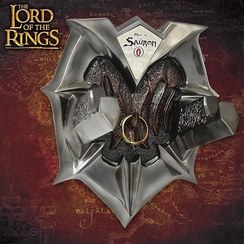Lord of The Rings Sauron's Mace | The One Ring with Red Eye of Sauron War Banner | Officially Licensed | Certificate of Authenticity | Perfect Collectable for LOTR Fans | 53” Overall thumbnail 4