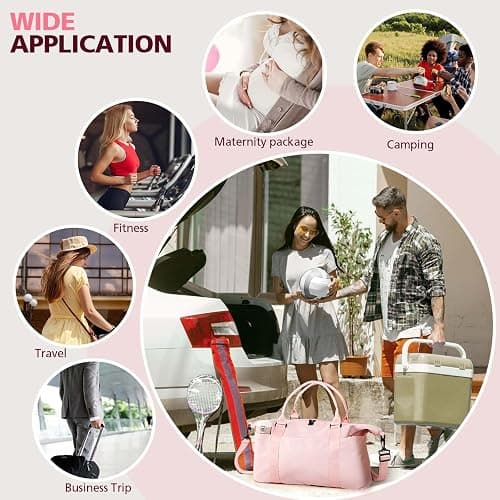 TOPBAG Travel Duffle Bag, Waterproof Weekender Carry On Tote Bags for Women, Sport Gym Bag for Men, Hospital Bag for Labor and Delivery, Overnight Luggage Bag with Trolley Sleeve Coral Pink thumbnail 7