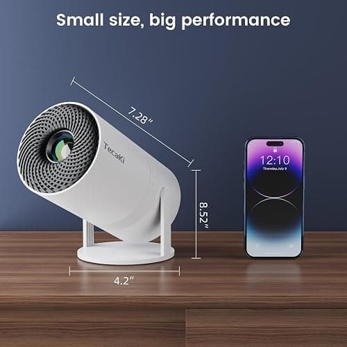 Mini Portable Projector with WiFi and Bluetooth,Support Movie Projector 1080P HD,Auto Keystone Correction,180° Rotatable,Compatible with TV Stick, HDMI, USB, Smartphone, Laptop (White 1) thumbnail 8