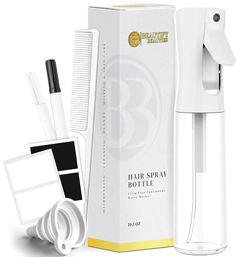 BeautifyBeauties Hair Spray Bottle – Ultra Fine Continuous Water Mister for Hairstyling, Cleaning, Plants, Misting & Skin Care (Clear) - Image 1