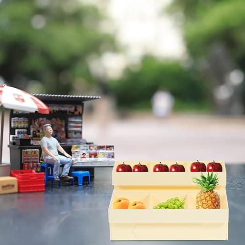Gadpiparty 1/12 Scale Miniature Vegetable & Fruit Stand - Dollhouse Supermarket Shelf with Realistic Details - for Mini Kitchen, Grocery Store Display, and DIY Dollhouse Accessories thumbnail 8