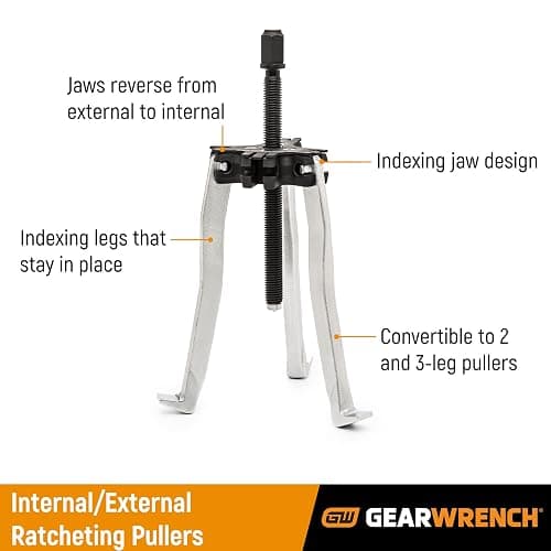 GEARWRENCH 2 or 3 Jaw Internal/External Ratcheting Puller Set, 2 and 5 Ton - 3627 thumbnail 3