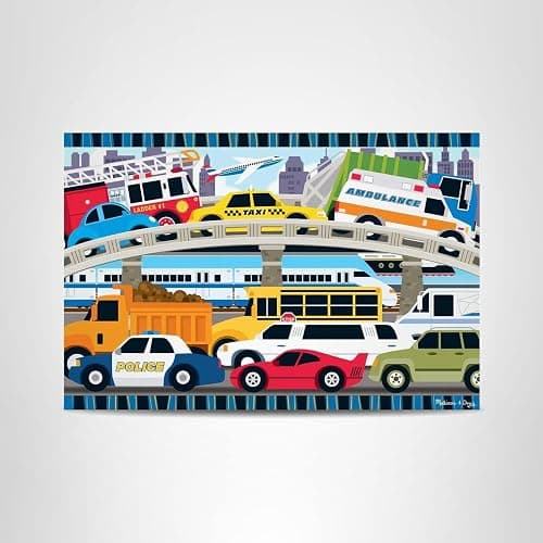 Melissa & Doug Traffic Jam Jumbo Floor Puzzle (24 Pieces, 2 x 3 Feet), Vehicle-Themed Jigsaw Puzzle for Preschoolers and Kids Ages 3+ - FSC Certified thumbnail 10