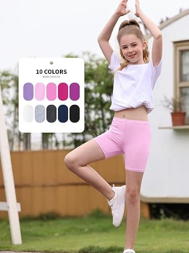 FEOEOR 10 Pack Girls Dance Shorts Cartwheel Toddler Biker Under Dress Multi-Color Kids Bike Shorts Girls Clothes thumbnail 2