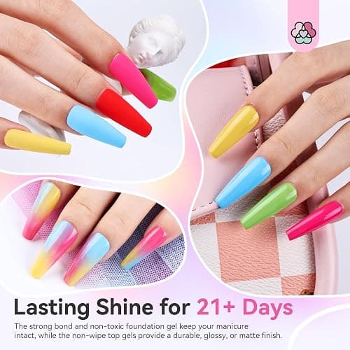 SAVILAND 36 Colors Gel Nail Polish Set: 39 PCS All Season Gel Nail Polish Sheer Glitter Solid Charm Colors with Base Gel Glossy Matte Top Polish Set Christmas Gifts for Manicure Nail Art thumbnail 6