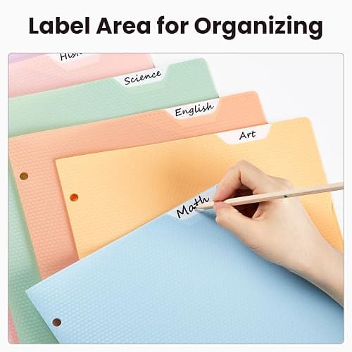 Sooez 6 Pack Plastic Folders with Pockets, Heavy Duty, Fits 3-Ring Binder | Pockets Folder for 3 Ring Binder with Writable Label, Letter Size, Pastels thumbnail 4