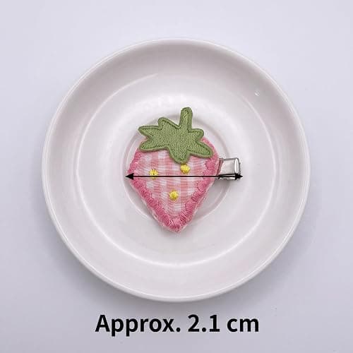 2Pcs Fabric Strawberry Hair Clips for Women Girls Sweet Hairpins Pink Barrettes Duckbill Hair Accessories，Clips and Barrettes thumbnail 9