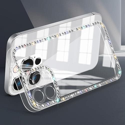 VAOXTY Compatible with iPhone 15 Case Clear Bling Diamond Rhinestone Cute for Girls Women Girly Case Glitter Shiny Sparkle Gem Design Soft Silicone Luxury Fashion Protective 3D Phone Case thumbnail 2