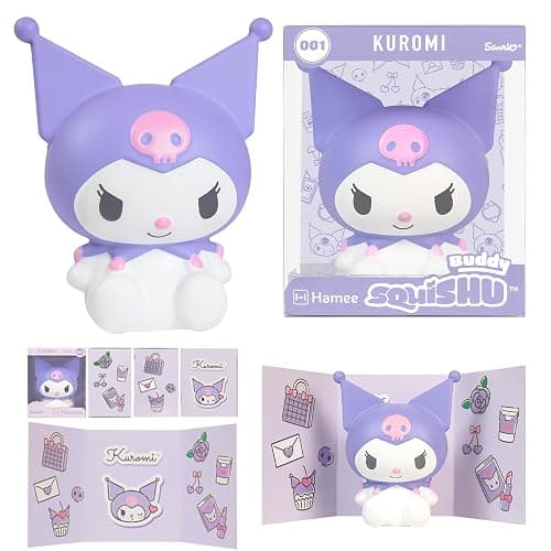 Hamee SquiSHU Buddy Hello Kitty and Friends Kuromi, Cute Birthday Gift, Official Merchandise, Toys for Kids & Adult, Model Jumbo Squishy for Collectors - Image 1