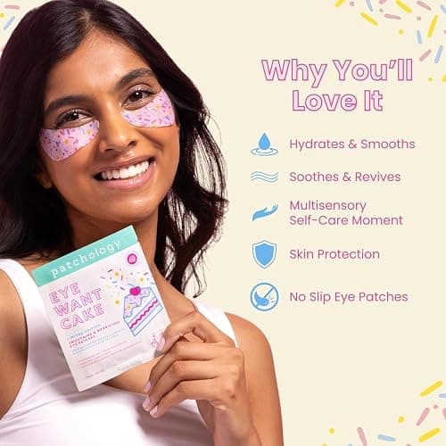 Patchology Eye Want Cake Hydrating & Smoothing Eye Patches – Under Eye Masks for Puffy Eyes, Dark Circles, and Fine Lines – Birthday Cake Inspired Self-Care Essentials, 5-Pack thumbnail 5