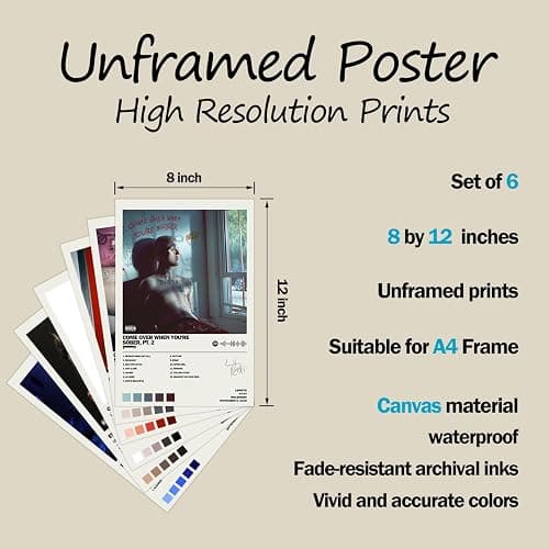 VUIPAJQC Lil Poster Peep Album Cover Limited Edition Posters (Set of 6) Unframed 8inch X 12inch(20 X 30cm) Room Aesthetic Scannable Song Code Music Posters thumbnail 2