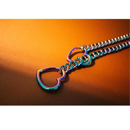 ADEMISHIA Heart O-ring Slip Chain Necklace For Women, Handmade Punk Gothic Cuban Necklace Jewelry Adjustable Lariat Y-Necklace - Rainbow - 34" thumbnail 5