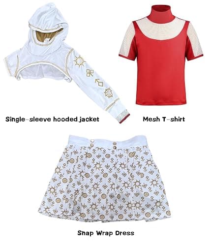 Xefenki Girls Nova Zombies 4 Costume Cheerleader Halloween Cosplay Includes Hooded Sweatshirt T-shirt and One-piece Skirt thumbnail 4