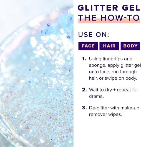 Unicorn Snot Face & Body BIO Glitter - Cosmetic-Grade Holographic Glitter Gel - Plant-Based Makeup for Festivals, Raves, Anime Cosplay - Safe for Face, Easy Application & Removal (Galaxy) thumbnail 4
